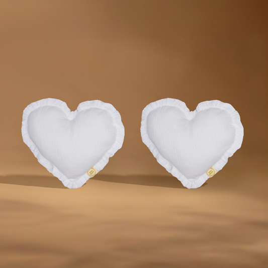 Διακοσμητικό Δέσιμο Κουρτίνας Καρδιά από Μουσελίνα – Λευκό - HEBE KIDS HOME