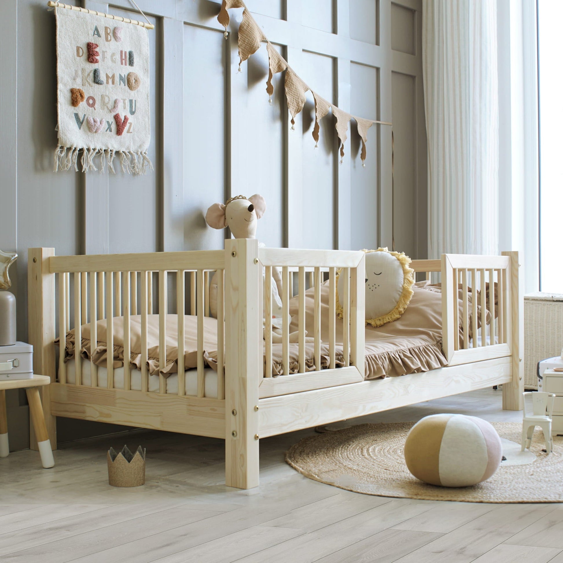 Παιδικό Κρεβάτι Basic Alto Duo, & bed beds frames έπιπλα montessori διπλα καγκελα προστατευτικα με διακοσμητικα