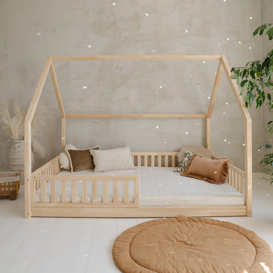 Παιδικό Κρεβάτι Bianco Φυσικό Ξύλο 140x200cm 1cm Ποδαράκι - HEBE KIDS HOME