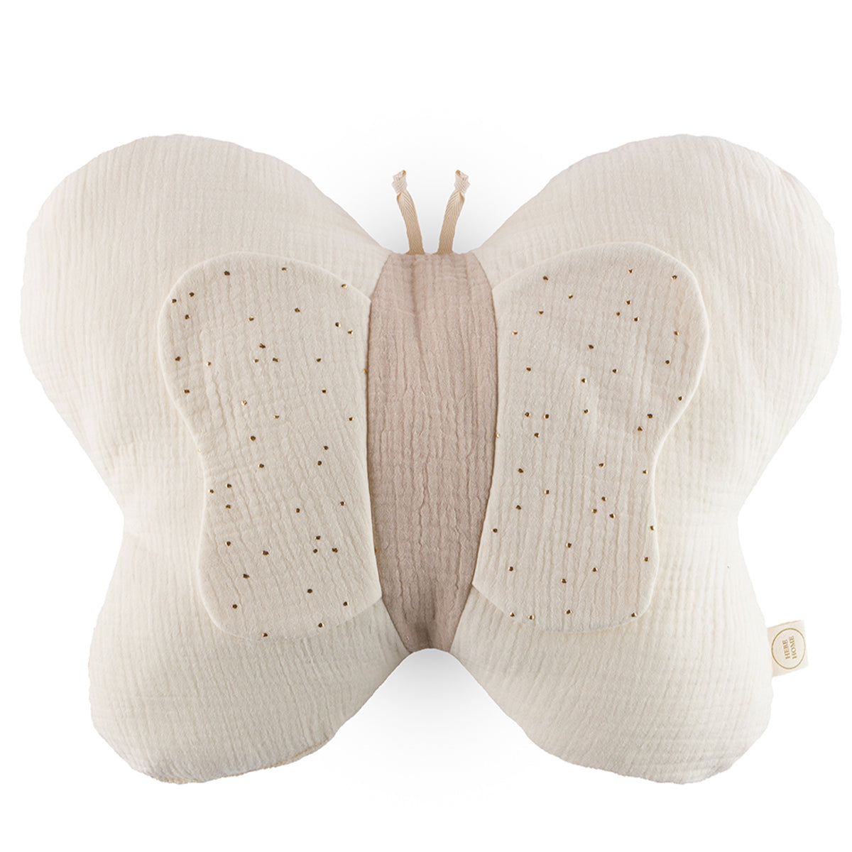 Μαξιλάρι 'Πεταλούδα' από βαμβακερή μουσελίνα Κρέμ/Μπέζ 45cm, pillows διακοσμητικό μαξιλάρι πεταλούδα διακοσμητικό παιδικού