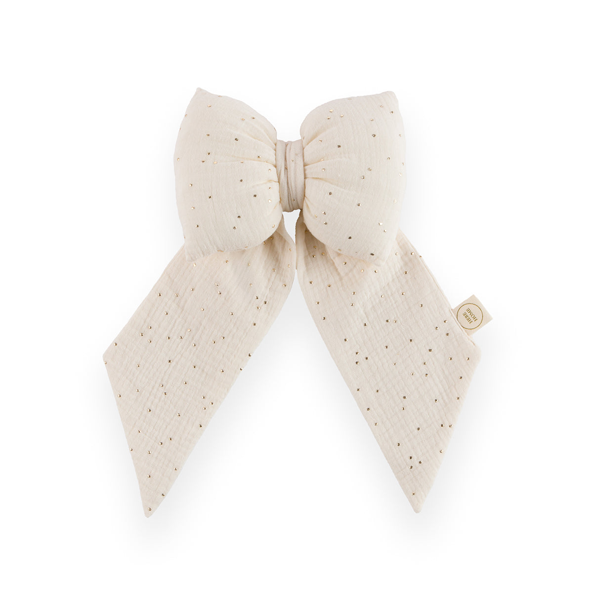 Διακοσμητικός φιόγκος εκρού με golden dots, baby gift sets διακοσμητικό παιδικού δωματίου διακόσμηση house bed διακόσμηση