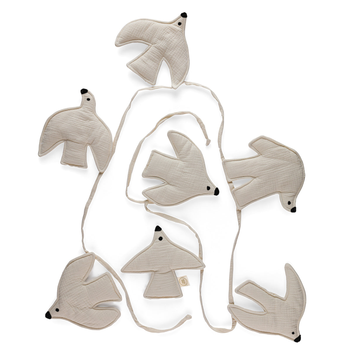 Γιρλάντα Μουσελίνας "Πουλιά" Εκρου, baby gift sets γιρλάντα βρεφικού δωματίου γιρλάντα παιδικού δωματίου