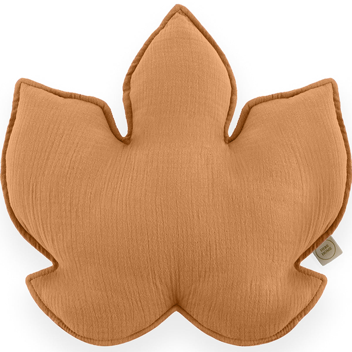 Μαξιλάρι 'Φύλλο' από βαμβακερή μουσελίνα Κάμελ 40cm, pillows διακοσμητικό μαξιλάρι καρδιά διακοσμητικό παιδικού δωματίου