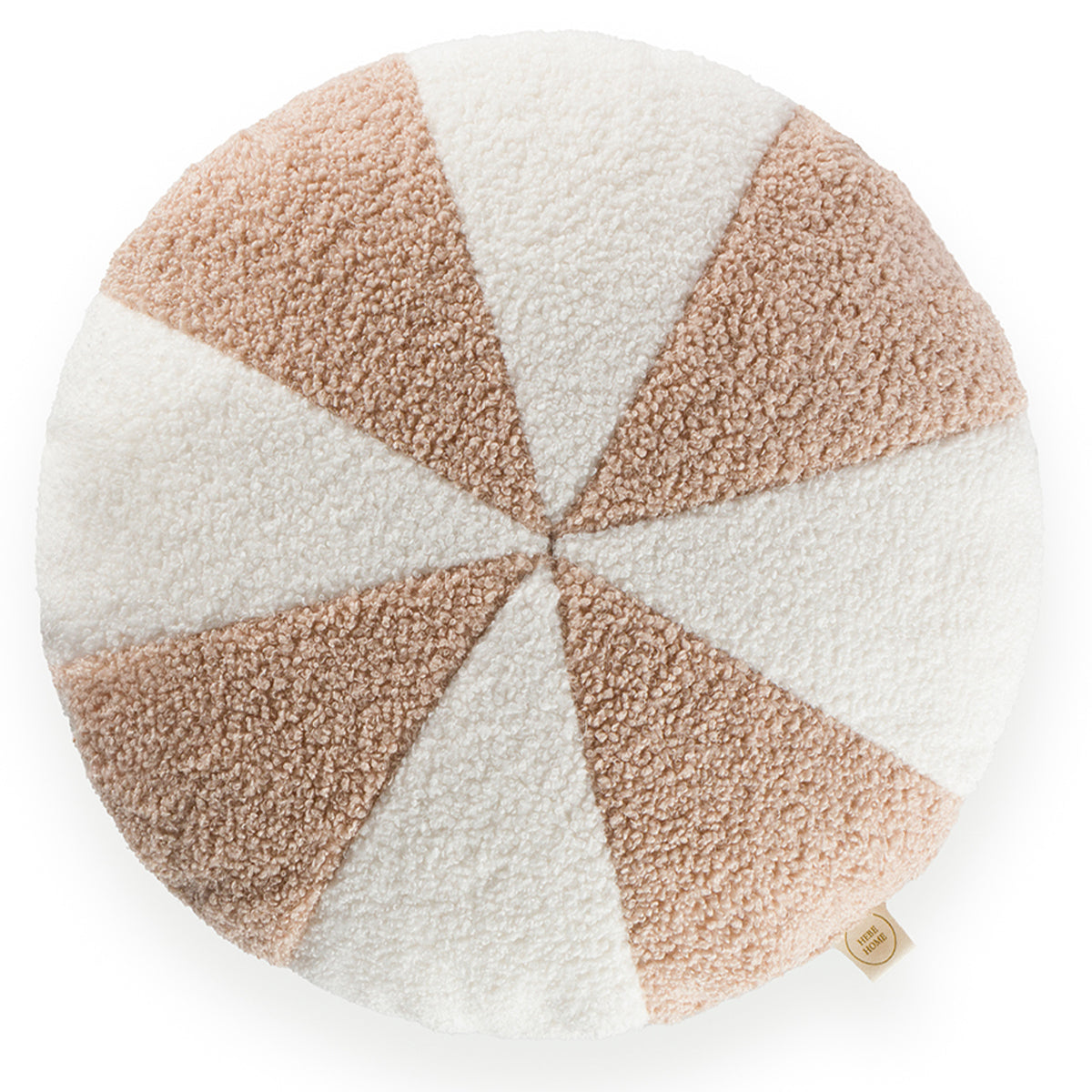 Μαξιλάρι Μπουκλέ Στρογγυλό Μπέζ/Εκρού 37cm, pillows διακοσμητικό μαξιλάρι παιδικού δωματίου διακοσμητικό παιδικού δωματίου