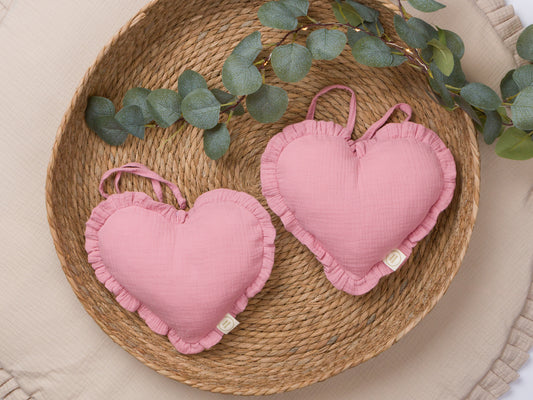 Διακοσμητικό δέσιμο κουρτίνας σε σχήμα καρδιάς από βαμβακερή μουσελίνα, ιδανικό για παιδικό δωμάτιο