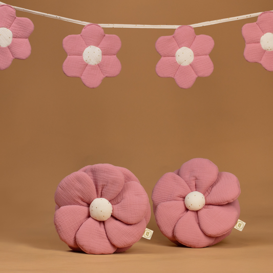 διακοσμητικό δέσιμο κουρτίνας σε σχήμα λουλουδιού με 6 πέταλα από βαμβακερή μουσελίνα