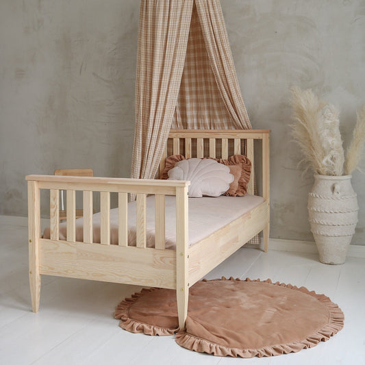 Κρεβάτι Boho Barriera Φυσικό Ξύλο 190x90cm - 10% Έκπτωση Στο Στρώμα - HEBE KIDS HOME