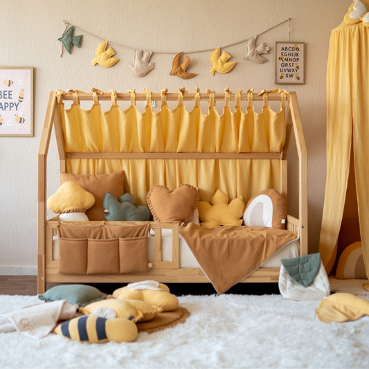 Κρεβάτι σπιτάκι Noa από ξύλο με προστατευτικό κάγκελο και κιτ μετατροπής