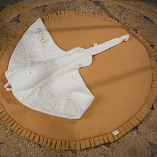 Παιχνίδι αγκαλιάς σε σχήμα σαλαχιού με κεντημένο όνομα , σε ύφασμα από βαμβακερή μουσελίνα