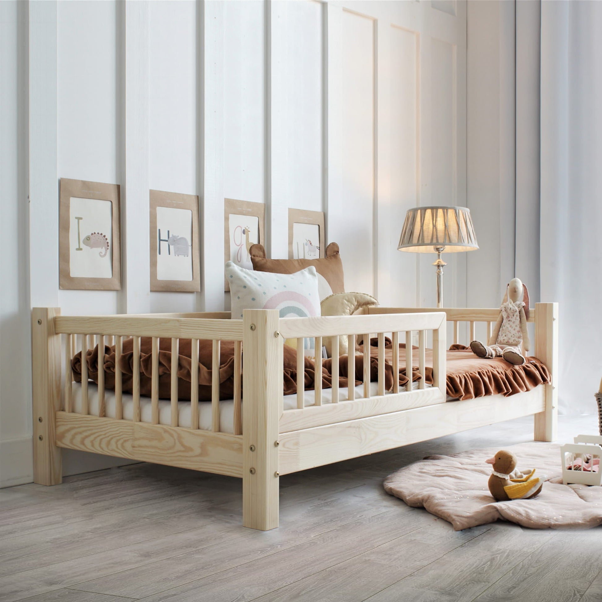 Κρεβάτι Basic 200x90cm Φυσικό Ξύλο 10cm Ποδαράκι - 10% Έκπτωση Στο Στρώμα - HEBE KIDS HOME