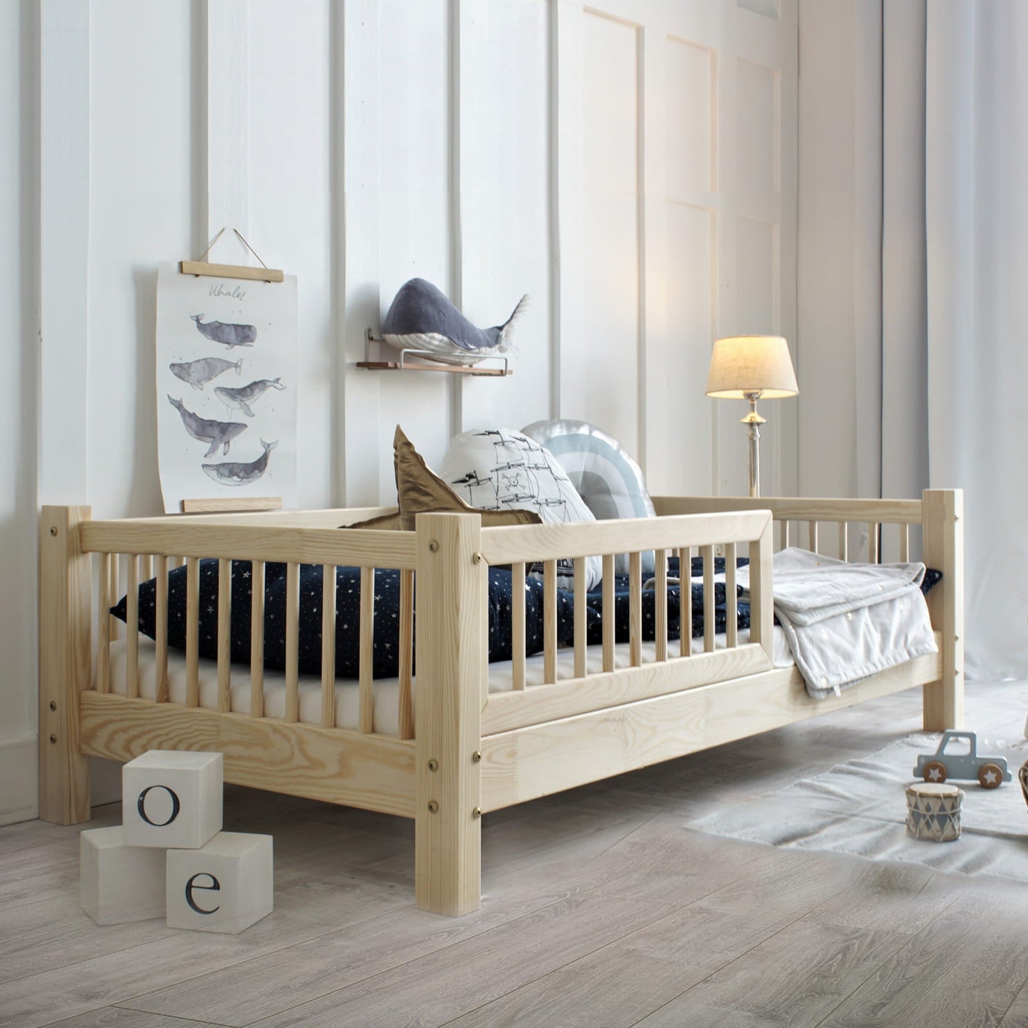 Κρεβάτι Basic 200x90cm Φυσικό Ξύλο 10cm Ποδαράκι - 10% Έκπτωση Στο Στρώμα - HEBE KIDS HOME