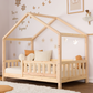 Παιδικό Κρεβάτι Σπιτάκι Montessori Olivia – Με Κιτ Μετατροπής, Ρυθμιζόμενο Ύψος, Φινίρισμα Μελισσοκέρι & ΔΩΡΟ Κουρτίνα - HEBE KIDS HOME