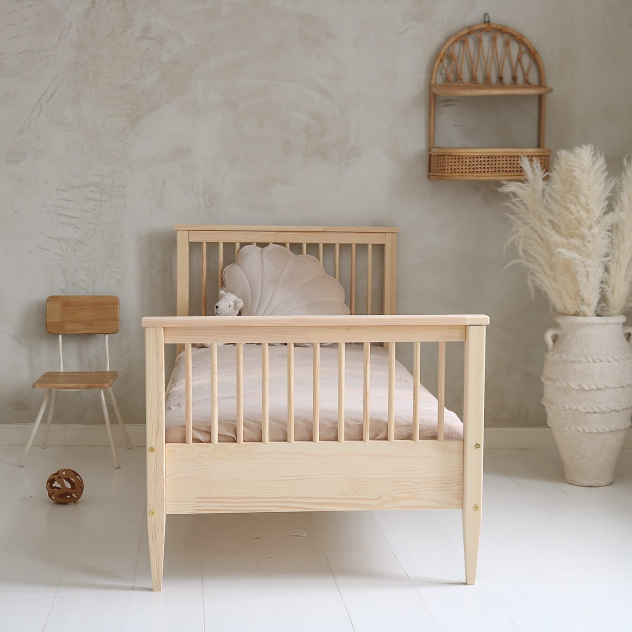 Κρεβάτι Boho Φυσικό Ξύλο 190x90cm - 10% Έκπτωση Στο Στρώμα - HEBE KIDS HOME