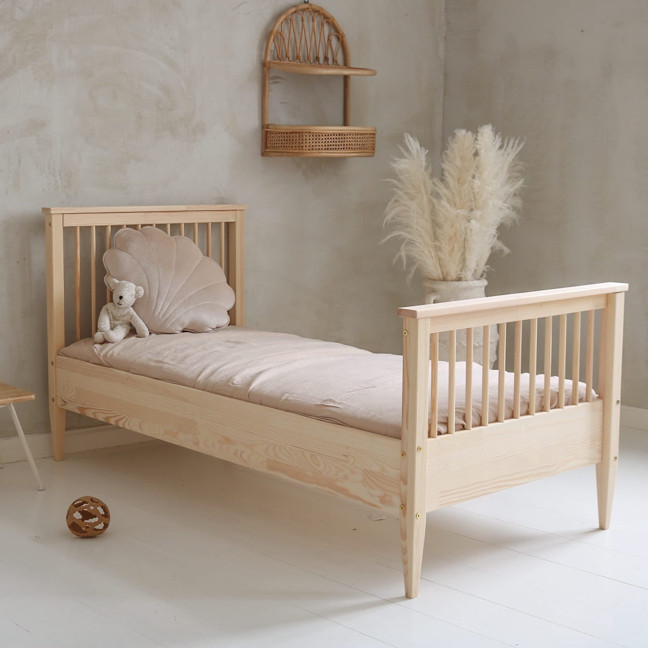 Κρεβάτι Boho Φυσικό Ξύλο 190x90cm - 10% Έκπτωση Στο Στρώμα - HEBE KIDS HOME