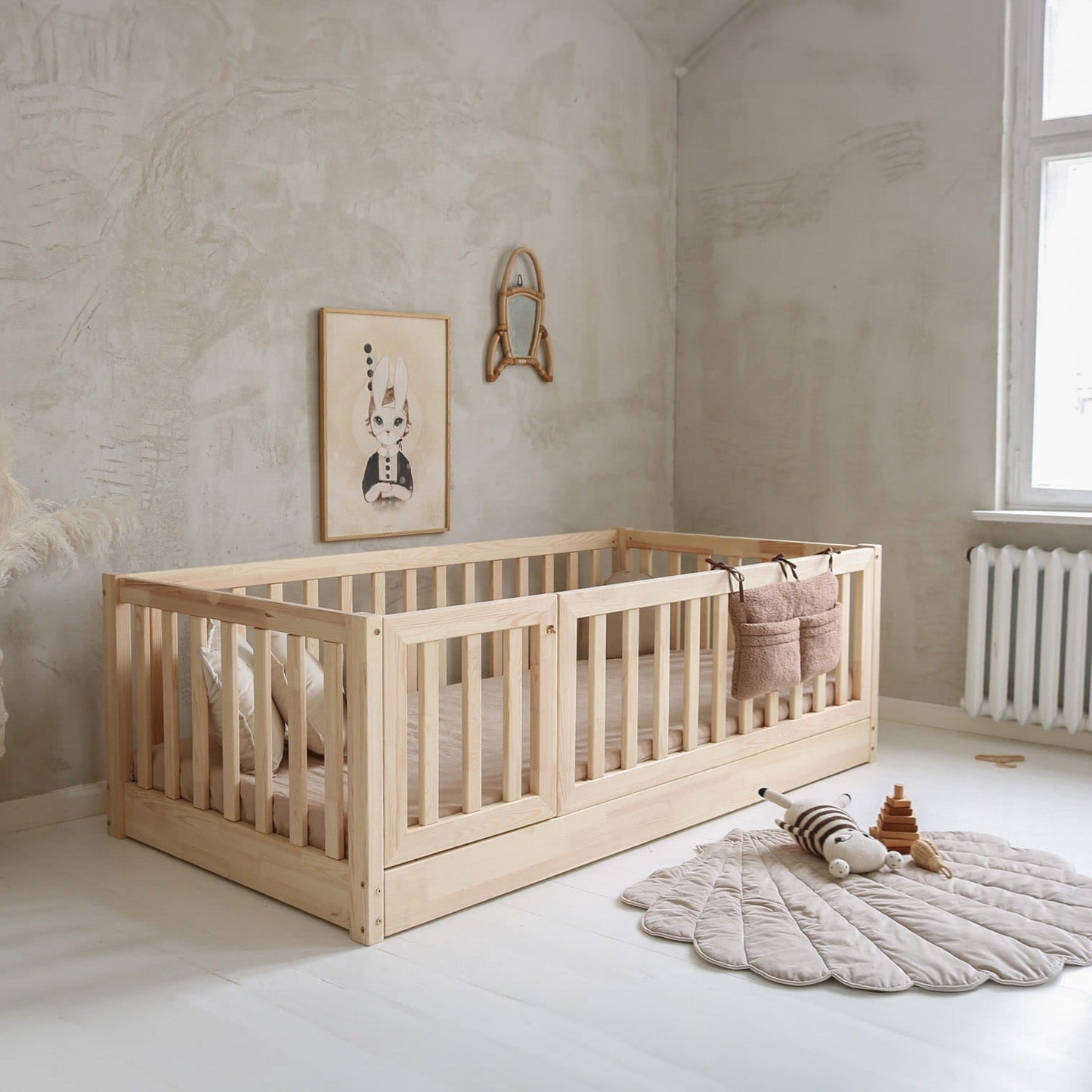 Κρεβάτι με Πορτάκι και Υψηλά Κάγκελα Bambi - HEBE KIDS HOME