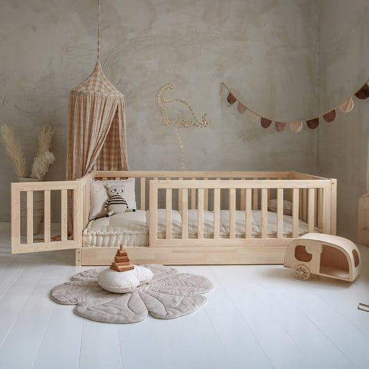 Κρεβάτι με Πορτάκι και Υψηλά Κάγκελα Bambi - HEBE KIDS HOME