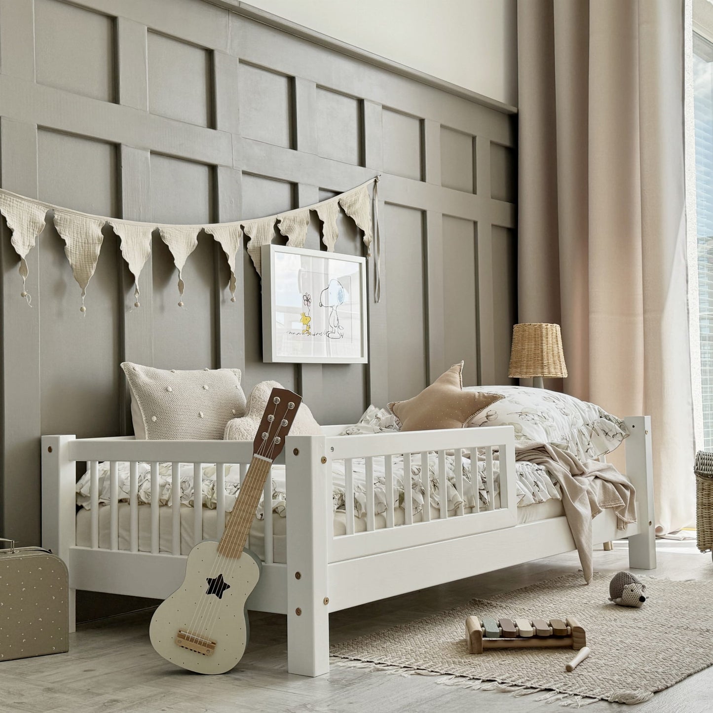 Παιδικό Κρεβάτι Basic 90x190cm Λευκό 10cm Ποδαράκι - HEBE KIDS HOME