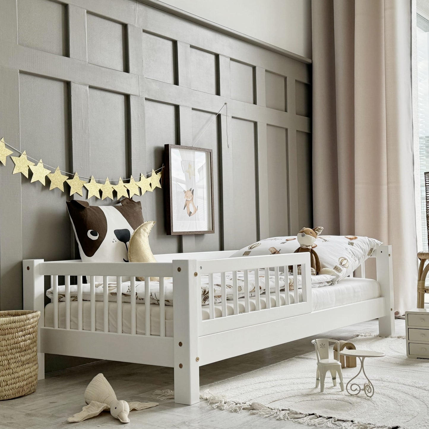 Παιδικό Κρεβάτι Basic 90x190cm Λευκό 10cm Ποδαράκι - HEBE KIDS HOME