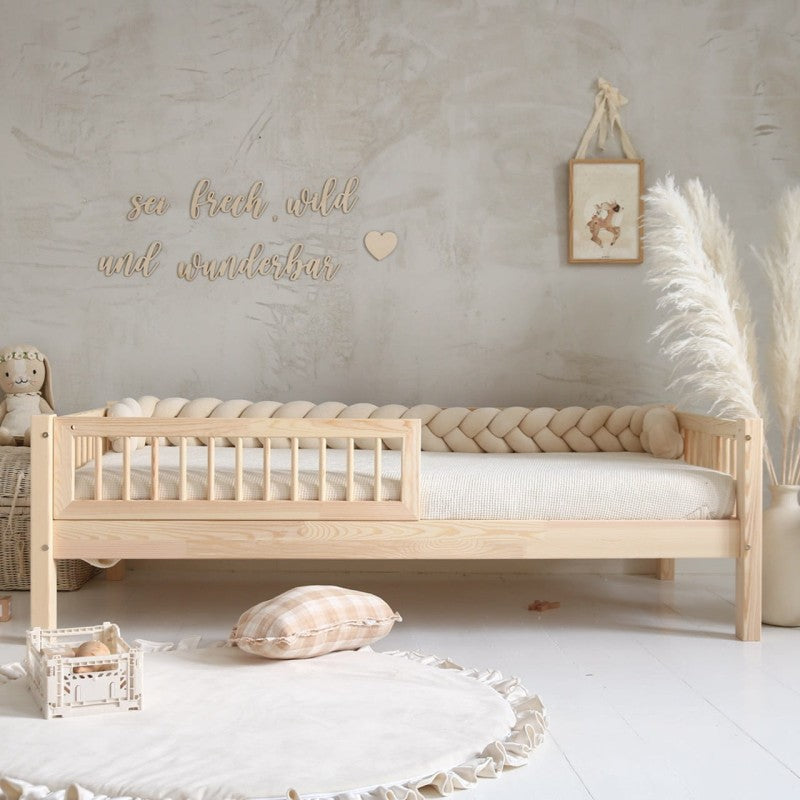 Παιδικό Κρεβάτι Basic 90x190cm Από Φυσικό Ξυλο 19cm Ποδαράκι - HEBE KIDS HOME