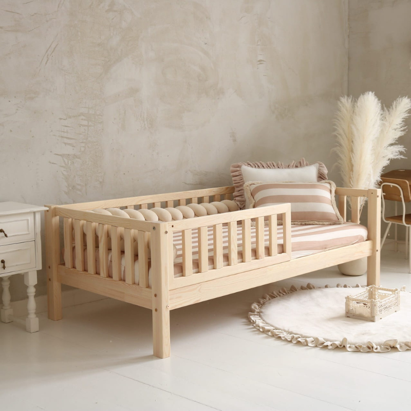Παιδικό Κρεβάτι Basic Love από Φυσικό ξύλο 200x100cm 19cm Ποδαράκι -  10% Έκπτωση στο Στρώμα - HEBE KIDS HOME