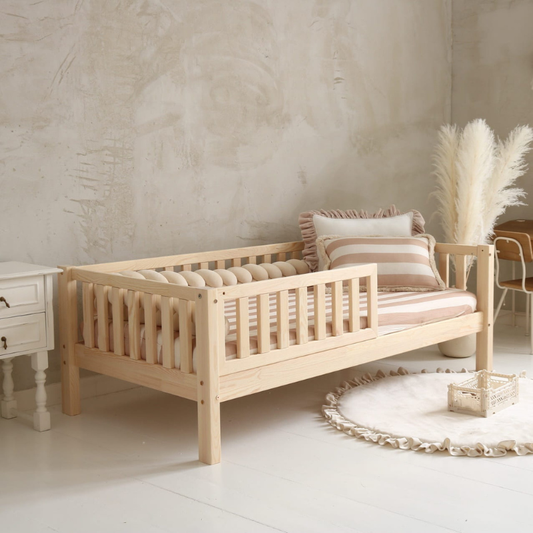 Παιδικό Κρεβάτι Basic Love από Φυσικό ξύλο 200x100cm 19cm Ποδαράκι -  10% Έκπτωση στο Στρώμα - HEBE KIDS HOME