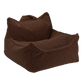 Brown plush bean bag chair on a white background