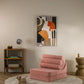Wigiwama Flipster chair in pink, a soft modular kids chair in a modern living room setting