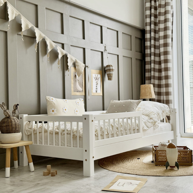 Παιδικό Κρεβάτι Basic 90x190cm Λευκό 10cm Ποδαράκι - HEBE KIDS HOME