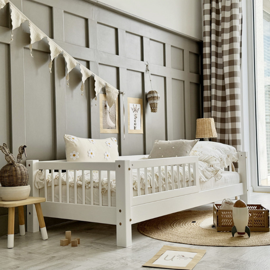 Παιδικό Κρεβάτι Basic 90x190cm Λευκό 10cm Ποδαράκι - HEBE KIDS HOME