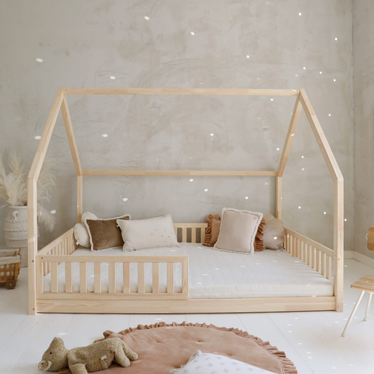 Παιδικό Κρεβάτι Bianco Φυσικό Ξύλο 140x200cm 1cm Ποδαράκι - HEBE KIDS HOME