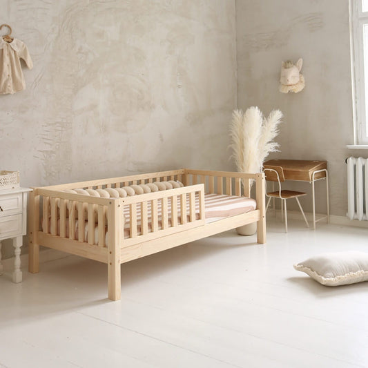Παιδικό Κρεβάτι Basic Love από Φυσικό ξύλο 200x100cm 19cm Ποδαράκι -  10% Έκπτωση στο Στρώμα - HEBE KIDS HOME