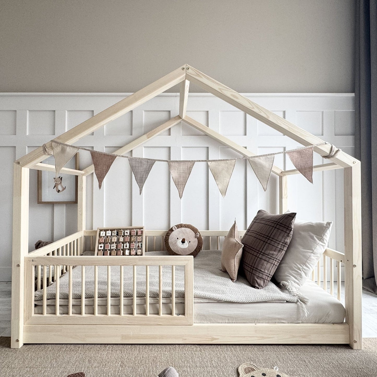Παιδικό Κρεβάτι Σπιτάκι Housebed Alto Φυσικό Ξύλο 190x90cm 1cm Ποδαράκι - 10% Έκπτωση Στο Στρώμα - HEBE KIDS HOME