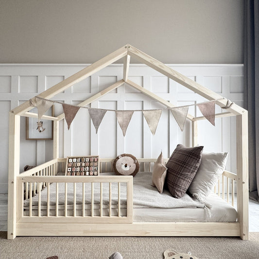 Παιδικό Κρεβάτι Σπιτάκι Housebed Alto Φυσικό Ξύλο 190x90cm 1cm Ποδαράκι - 10% Έκπτωση Στο Στρώμα - HEBE KIDS HOME
