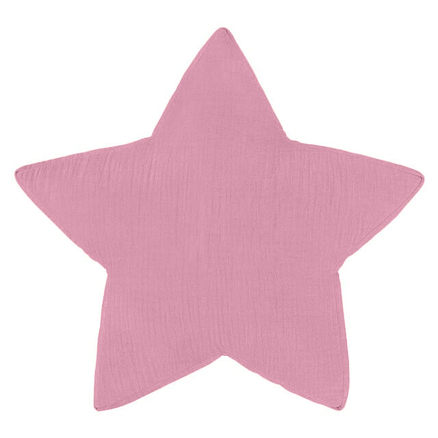 Μαξιλάρι 'Αστέρι' dusty pink βαμβακερή μουσελίνα 38cm