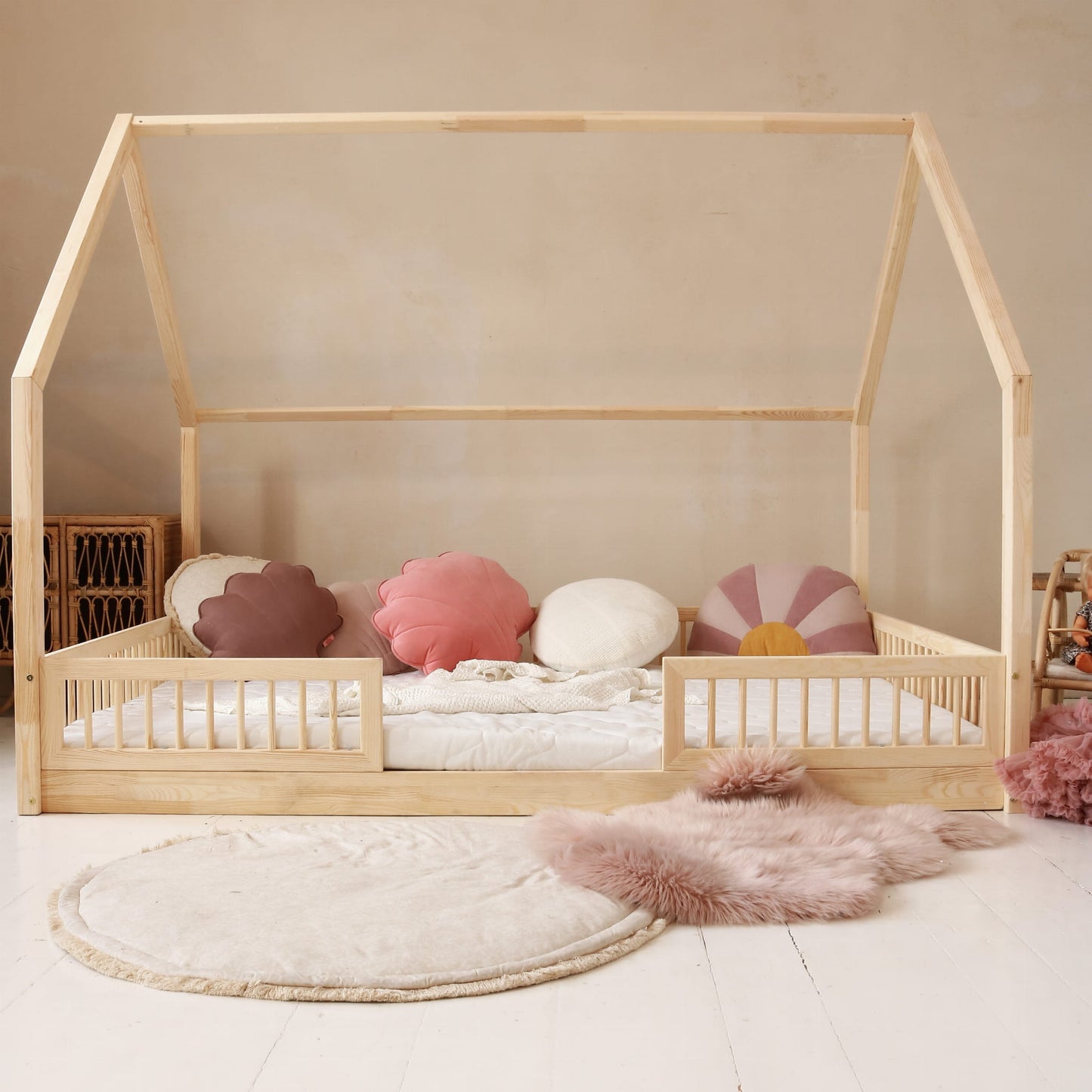 Παιδικό Κρεβάτι Pioli Duo Φυσικό Ξύλο 140x200cm 1cm Ποδαράκι - HEBE KIDS HOME