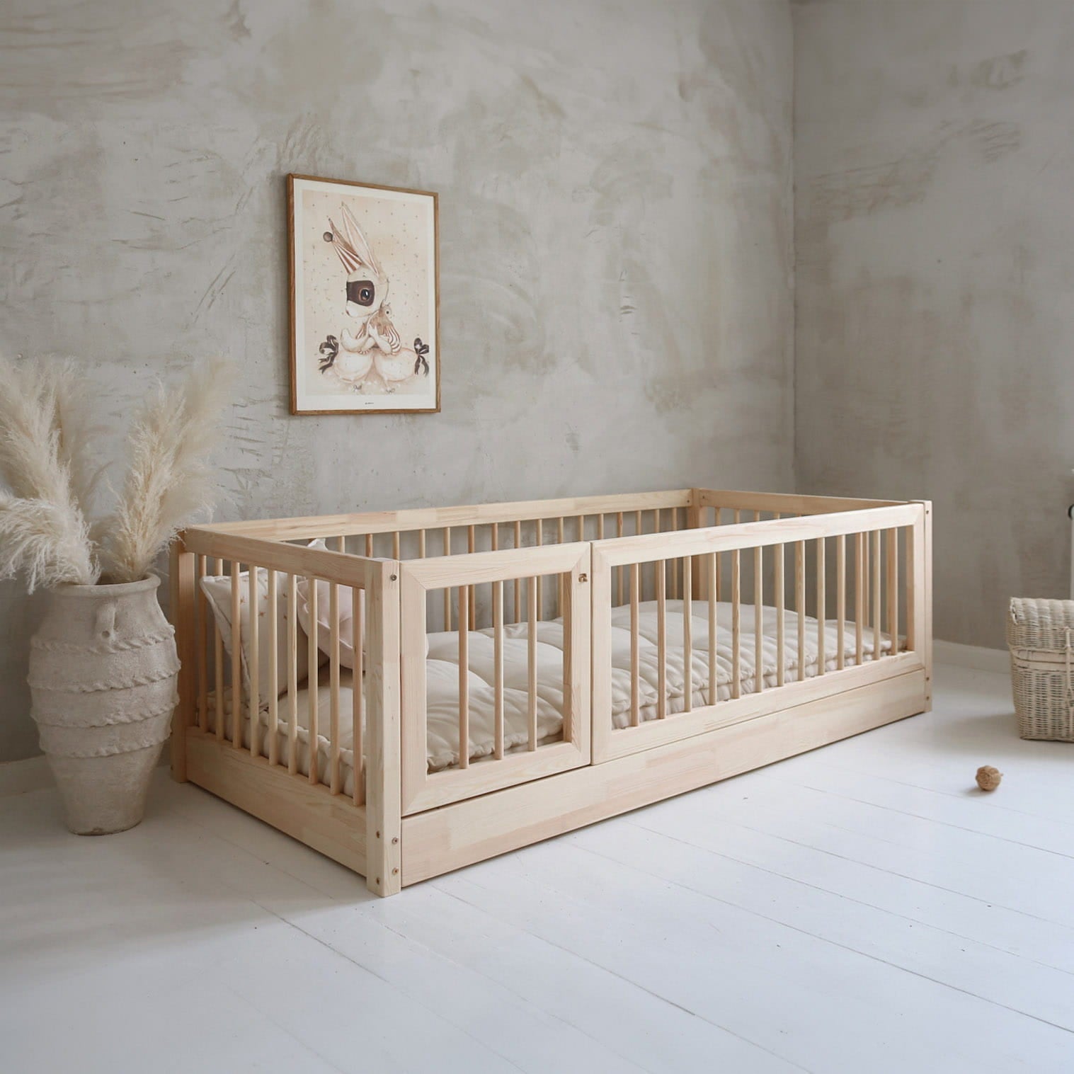 Κρεβάτι με Πορτάκι και Υψηλά Κάγκελα Bambi Round - HEBE KIDS HOME