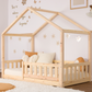 Παιδικό Κρεβάτι Σπιτάκι Montessori Olivia – Με Κιτ Μετατροπής, Ρυθμιζόμενο Ύψος, Φινίρισμα Μελισσοκέρι & ΔΩΡΟ Κουρτίνα - HEBE KIDS HOME